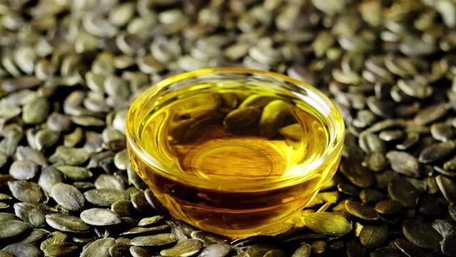 Pumpkin seed oil, 4k video footage