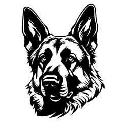 German Shepherd Head Profile Vector Illustration
