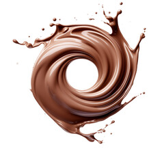 Smooth chocolate cream swirl transparent