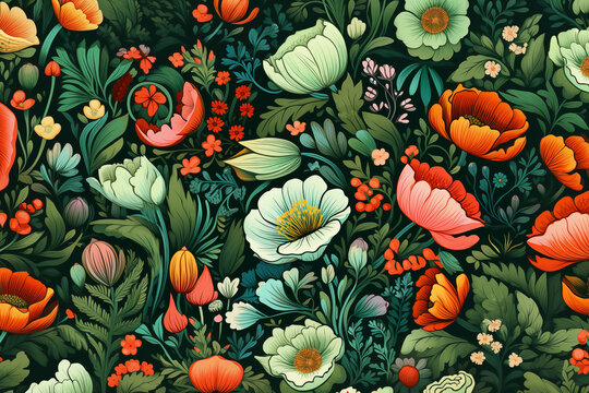 FLORAL BACKGROUND &ndash; Generative AI