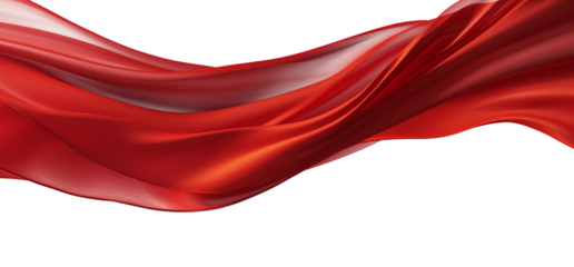 Flowing red cloth isolated on transparent background PNG