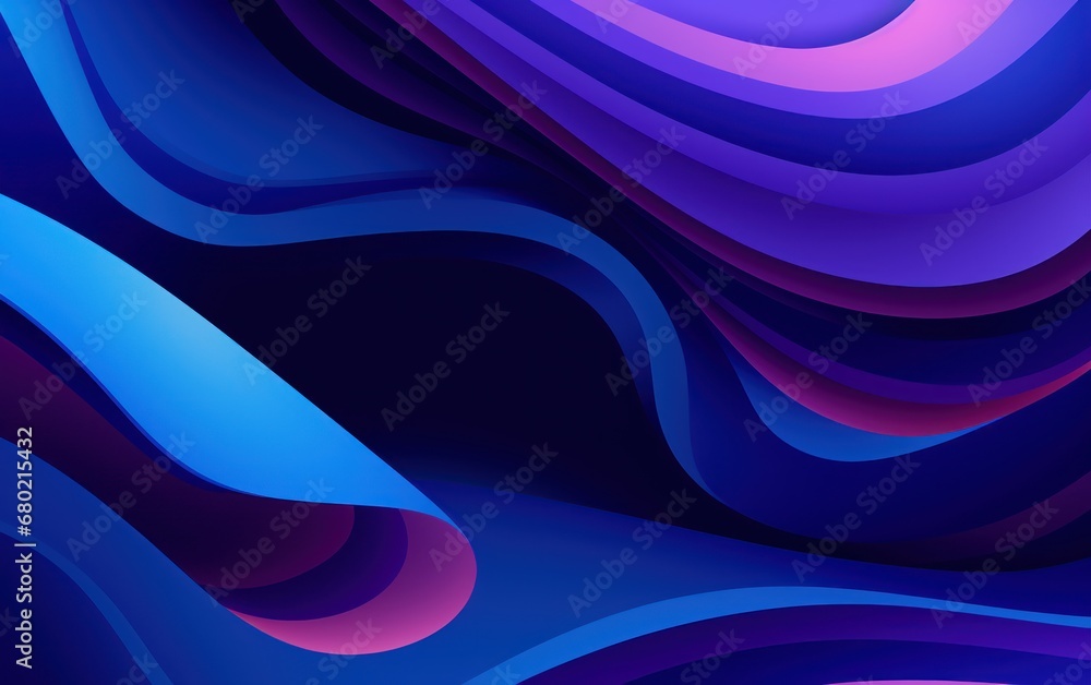Aufkleber a blue and purple abstract background with wavy lines on the bottom and bottom of the lines on the b