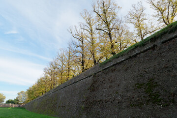 The ancient walls of Lucca . Tuscany, Italy