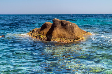 Beach of Cap Serrat in Bizerte, Tunisia, Facing the Beautiful Galite Archipelago