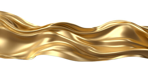 3D gold cloth texture isolated on transparent background PNG - obrazy, fototapety, plakaty