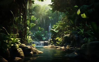 Foto op Canvas  fundo fresco da selva exótica © Alexandre