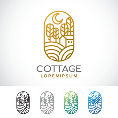 House Modern Line Logo Design Template