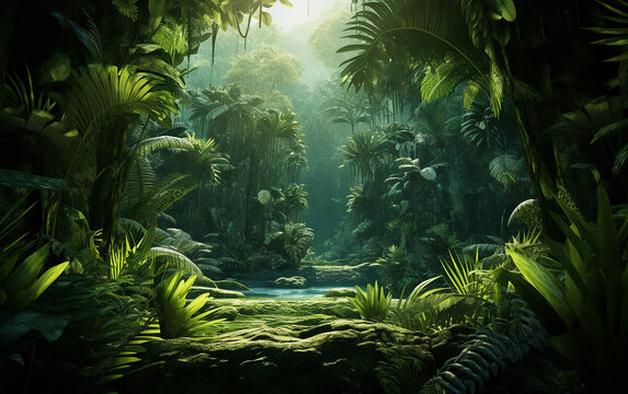  fundo fresco da selva ex&oacute;tica