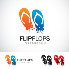 Flip Flops Vector Logo Design Template