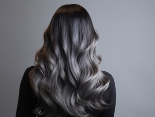 Fototapeta premium beautifully styled hair with ombré coloring . back view