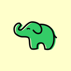 Elephant outline logo, simple vector illustration of the elephant