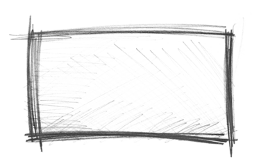 Hand draw square, frame cross hatch graphite pencil isolated on white, clipping