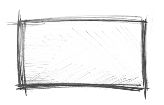 Hand draw square, frame cross hatch graphite pencil isolated on white, clipping