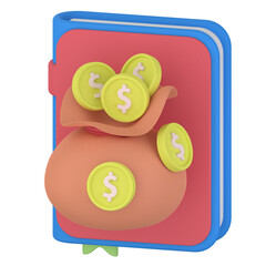 3d illustration of financial book. books 3d icon concept. 3d render
