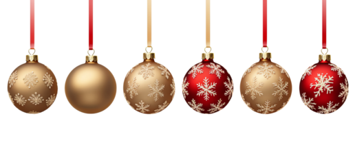 Exquisite Christmas decorative balls isolated on transparent background, Holiday XMAS decoration, Hand drawn patterned balls, PNG