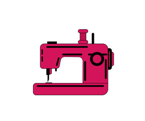 Modern sewing machine on a white background. Vector illustration
