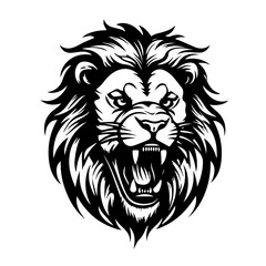  Ferocious Angry Lion Head Vector Illustration