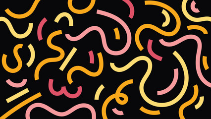 Abstract Colorful Memphis Pattern Design, Trendy Poster Line Memphis Pattern Background Vector Illustration