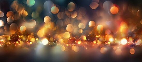 As Christmas approached, an ethereal display of abstract light danced gracefully in the background, casting a mesmerizing bokeh blur throughout the scene, creating a captivating bokeh abstract - obrazy, fototapety, plakaty