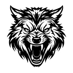 Fierce Angry Wolf Head Vector Illustration