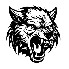 Fierce Angry Wolf Head Vector Illustration