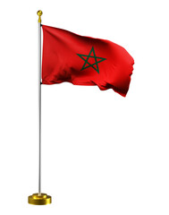 morocco flag wave on transparent or PNG background. digital illustration for national activity or social media content.