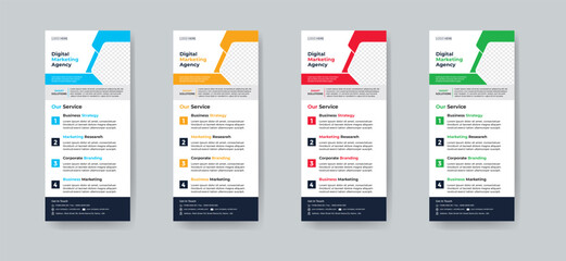 Modern creative corporate business dl flyer or rack card layout concept background flyer brochure cover template for grow up your business to the next level