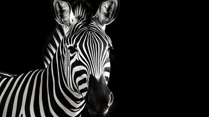 Portrait of zebra on background