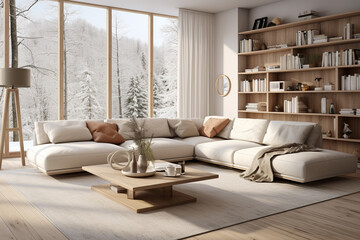 modern living room with sofa