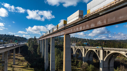 spokane train railway bridge washington transport