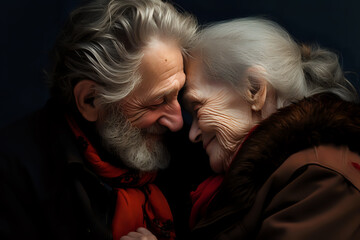 happy elderly couple have been together for many years