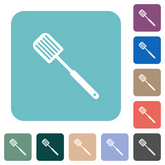 Barbecue spatula solid rounded square flat icons