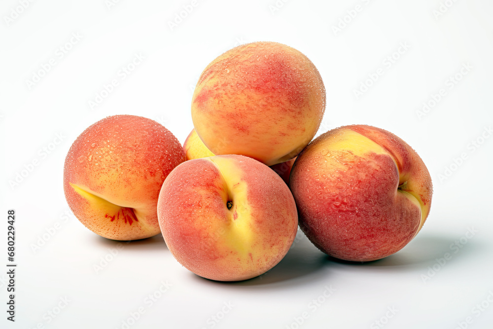 Canvas Prints peaches on a white background