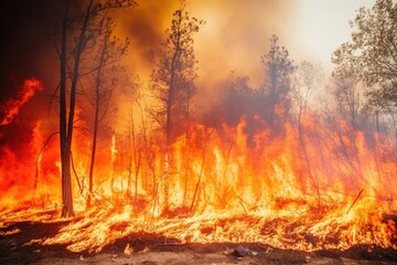 Environment heat burn smoke nature damage danger disaster hot tree wild forest fire