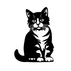 Graceful Cat Vector Illustration