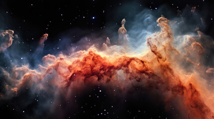 Fototapeta na wymiar Dazzling Celestial Fireworks A Nebula in a Display of Color and Light