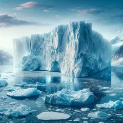 Gordijnen Climate change melting glaciers © O