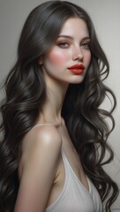 Naklejka premium young beautiful woman