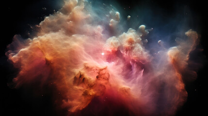 A Vibrant Celestial Nebula Painted by Stars