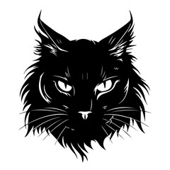 Serene Cat Head Vector Illustration
