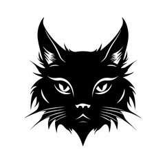 Serene Cat Head Vector Illustration