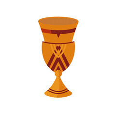 Wooden goblet Kwanzaa illustration on isolated white background hand drawn