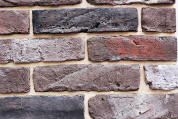 Photo texture gray brick and white seams.