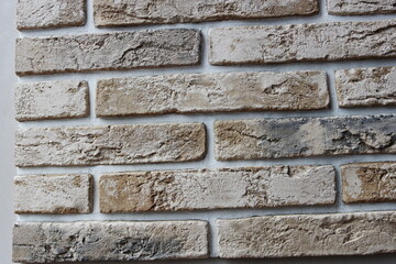 Photo texture yellow brick and white seams.