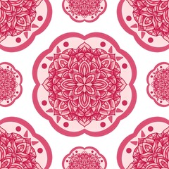 Floral design pattern background with repeated elements of botanical theme, hand drawn, for decoration, home decor, ceramic, fabric, tile.