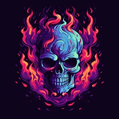 Flaming Skull: The Fiery Visage of Death and Destruction