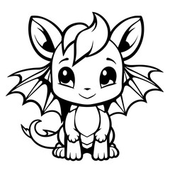 Adorable Baby Dragon Vector Illustration