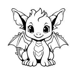Adorable Baby Dragon Vector Illustration
