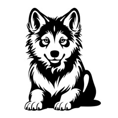 Playful Cute Wolf Vector Illustration
