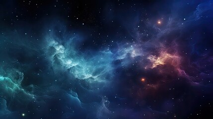 Obraz premium Nebulae and galaxies painting a mesmerizing picture in the night sky of outer space. An astonishing display of colors during the night.